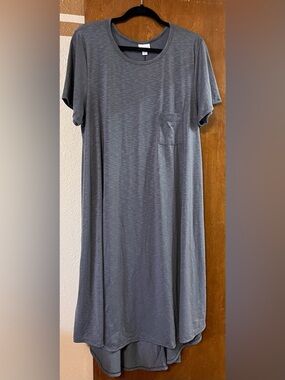 LuLaRoe Charcoal Gray High-Low Pocket Dress